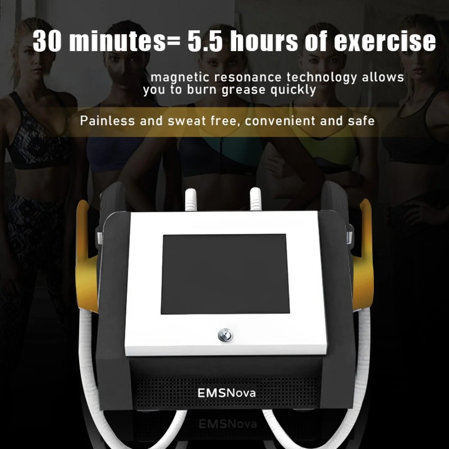 EMSnova magnetic resonance technology 30 minutes equals 5.5 hours of exercise, painless and sweat-free