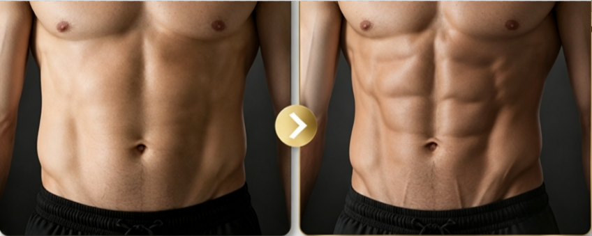 Abdomen before after