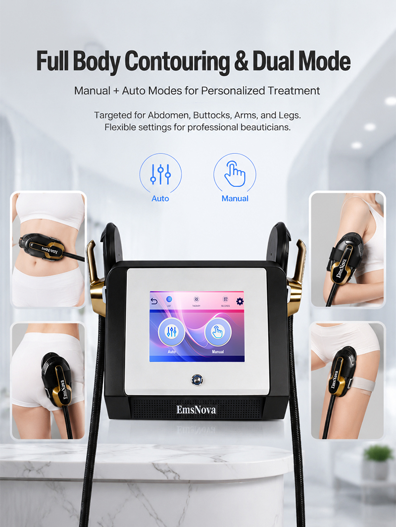 EMSnova full body contouring with manual and auto dual modes for abdomen, buttocks, arms, and legs
